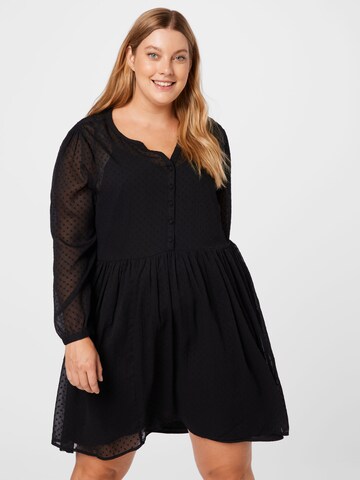 Robe-chemise 'Payton' ABOUT YOU Curvy en noir : devant