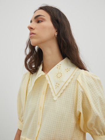 EDITED Shirt Dress 'Gea' in Yellow