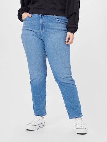 Levi's® Plus Regular Jeans '724 PL HR Straight' i blå: framsida