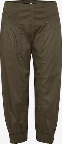 PULZ Jeans Tapered Harem Pants 'JILL' in Green: front