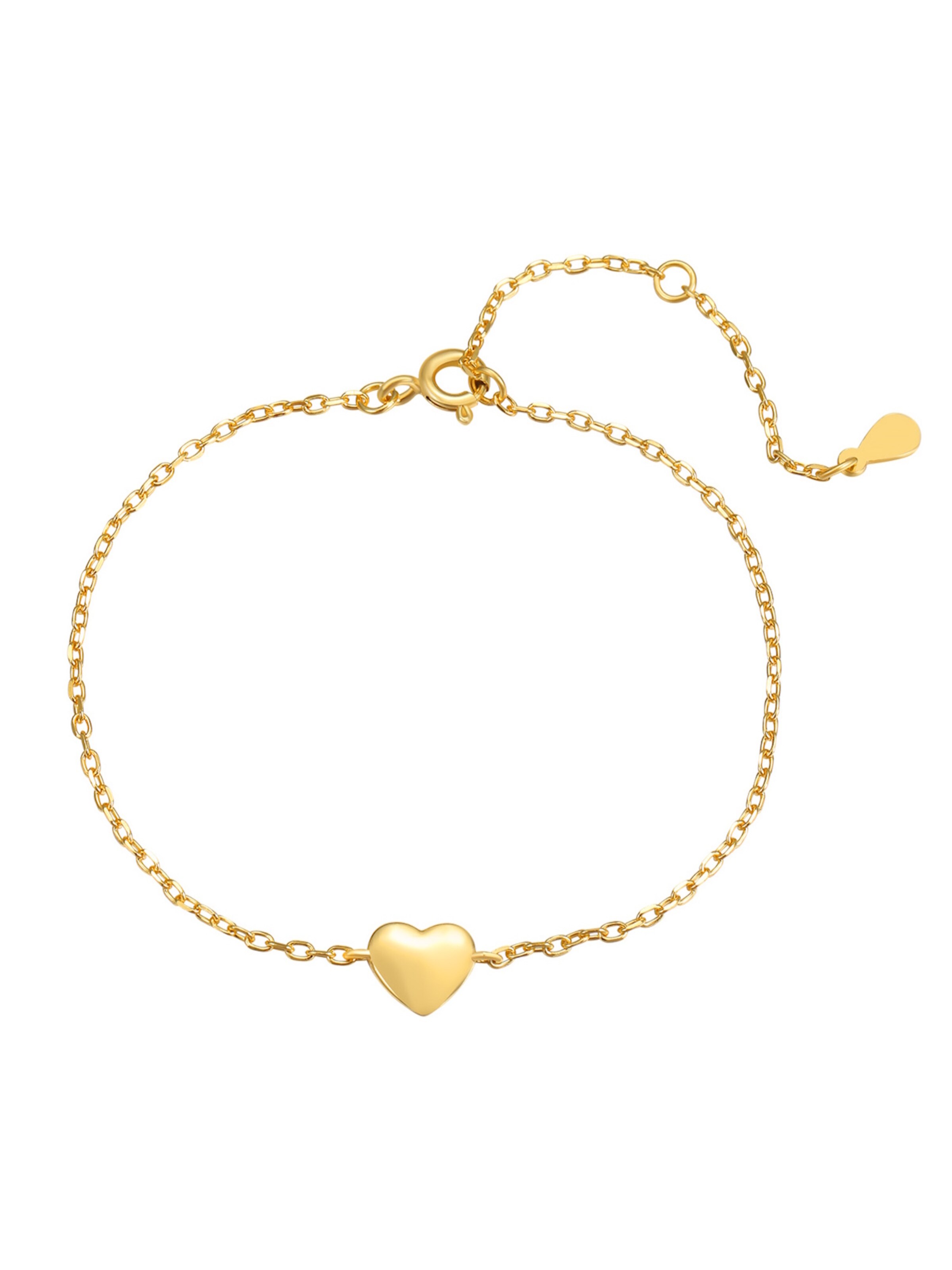 Braccialetto 'Love Heart' di Hey Happiness in oro: frontale