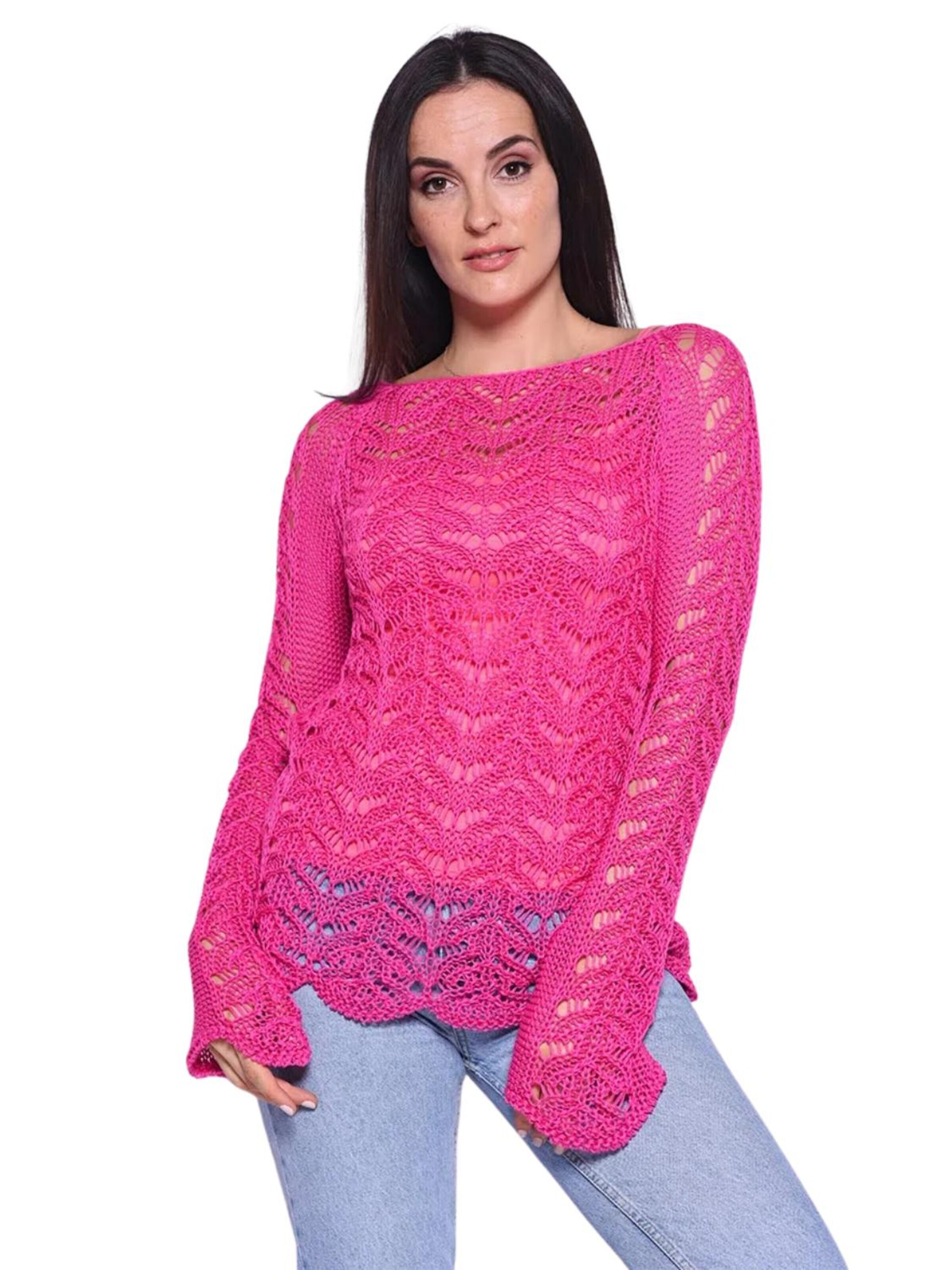 Süel knitwear - Top de punto 'Twin Lace' en rosa