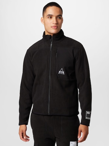 SOS Fleece Jacket 'Garmisch' in Black: front