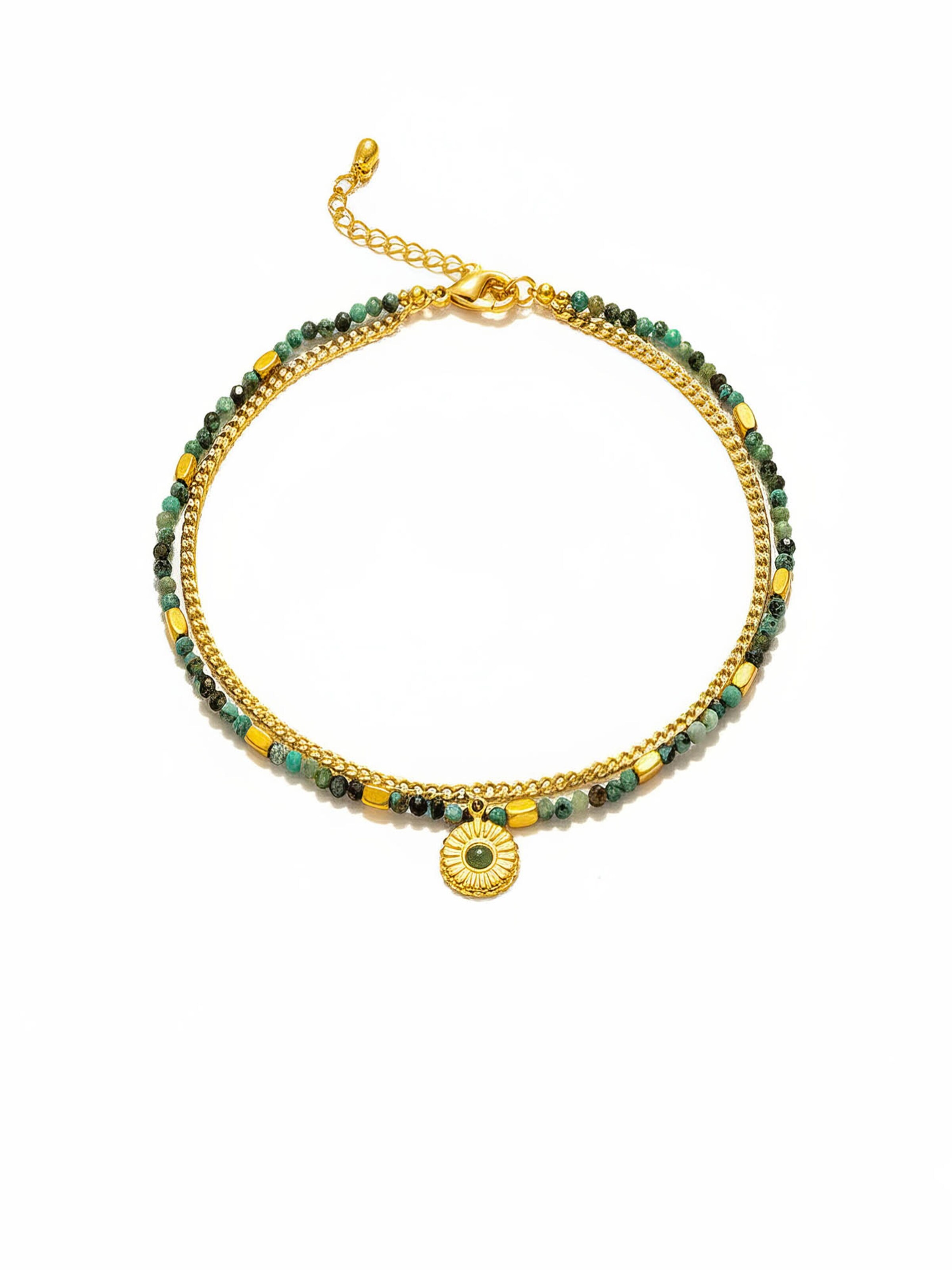 Nemomatheo Armband 'Flor Verde'‌‌ in Grün: Vorderseite