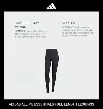 Skinny Pantaloni sport 'All Me Essentials' de la ADIDAS PERFORMANCE pe negru