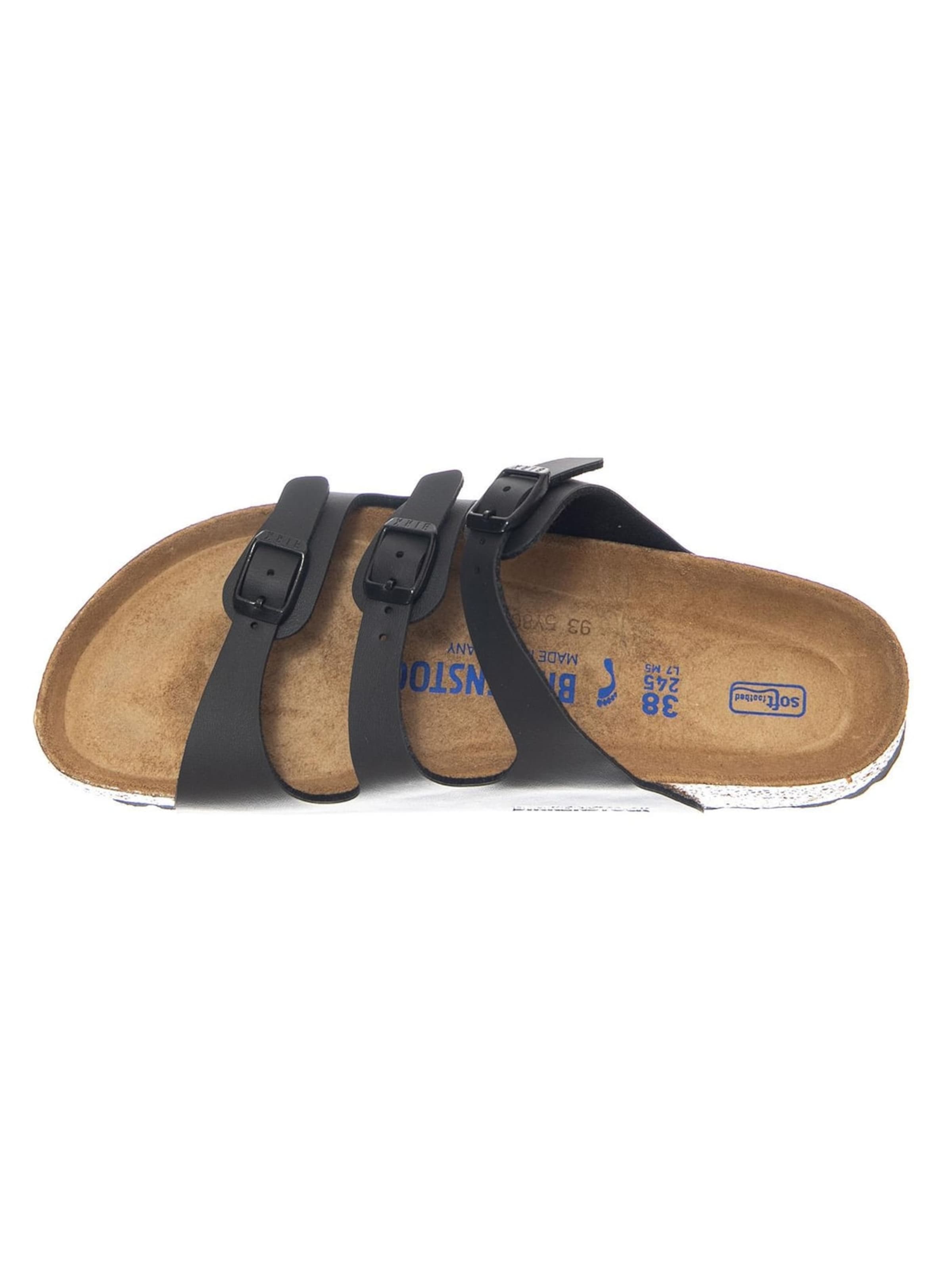 BIRKENSTOCK Muiltjes 'Florida SFB Birko Flor Narrow Fit Black' in Zwart