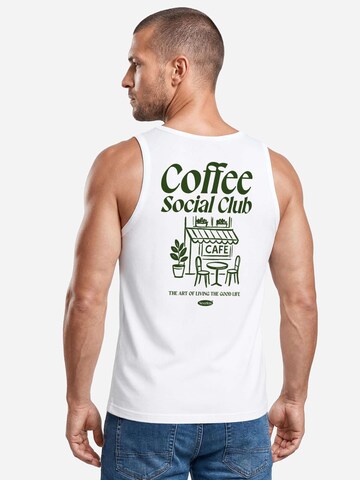 Neverless Shirt 'coffee Social Club'‌‌‌‌‌‌‌‌‌ in Weiß