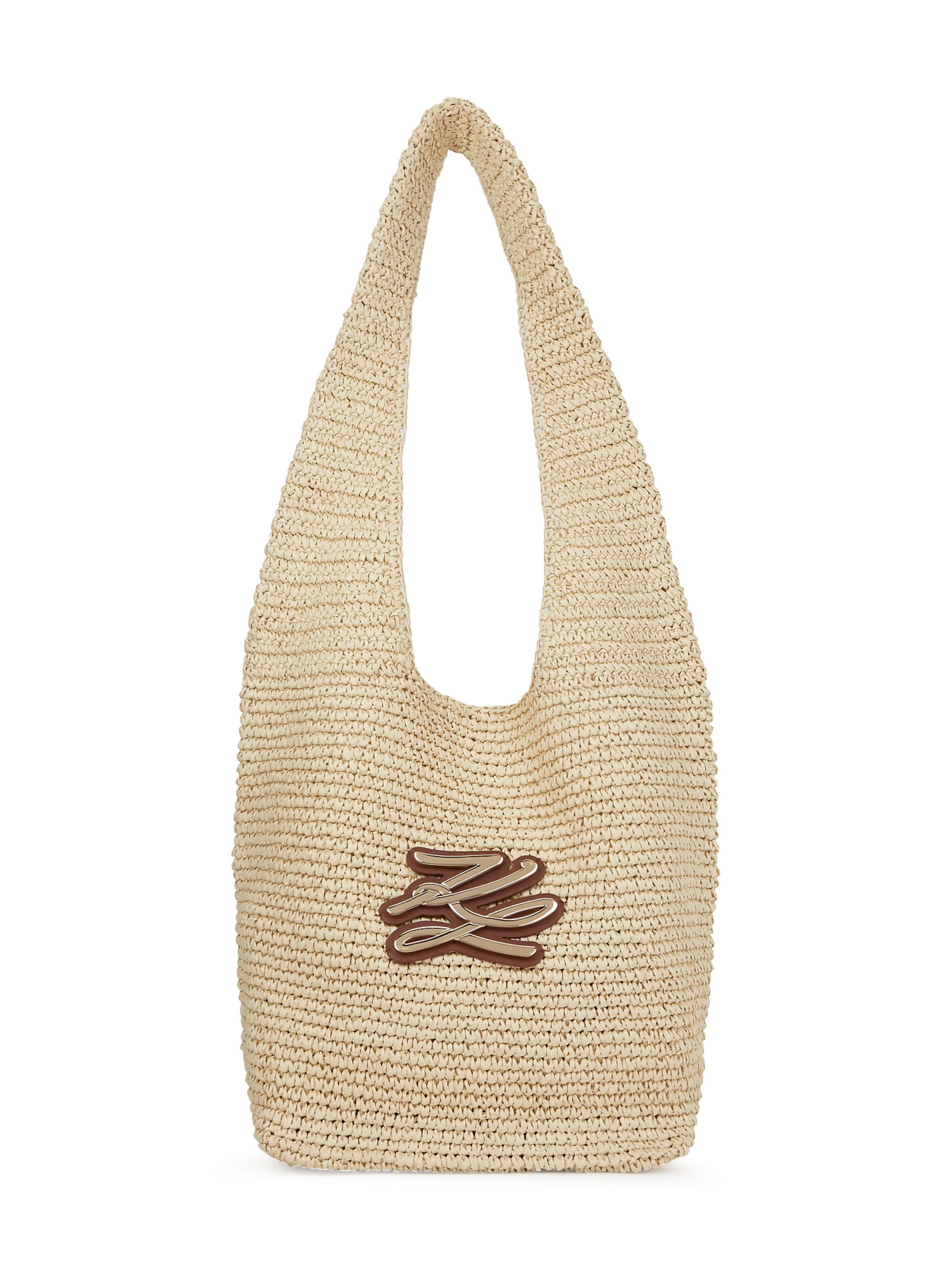 Sac de plage Karl Lagerfeld en beige : devant