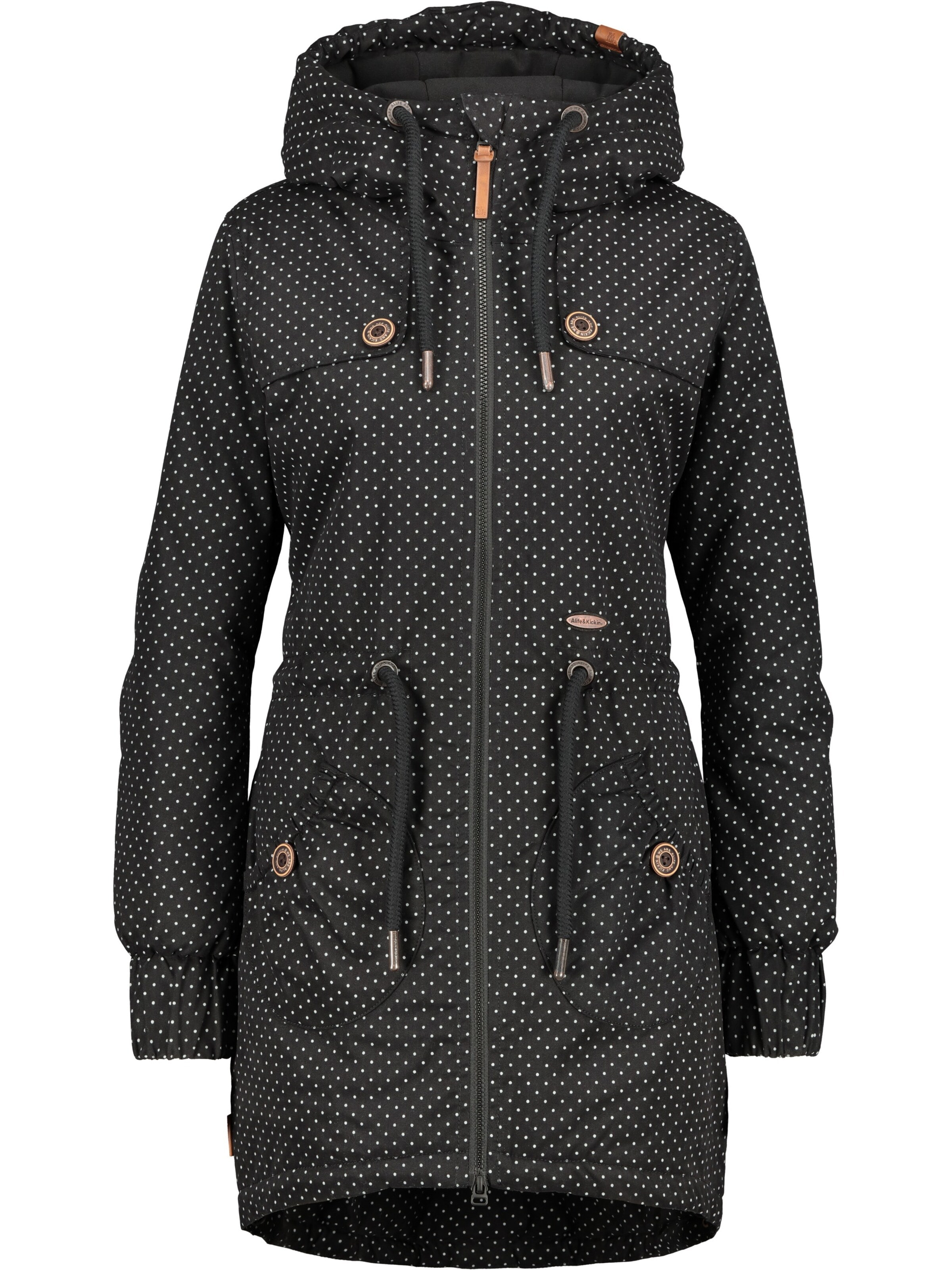 alife & kickin Winter parka 'CHARLOTTE AK' in Black: front