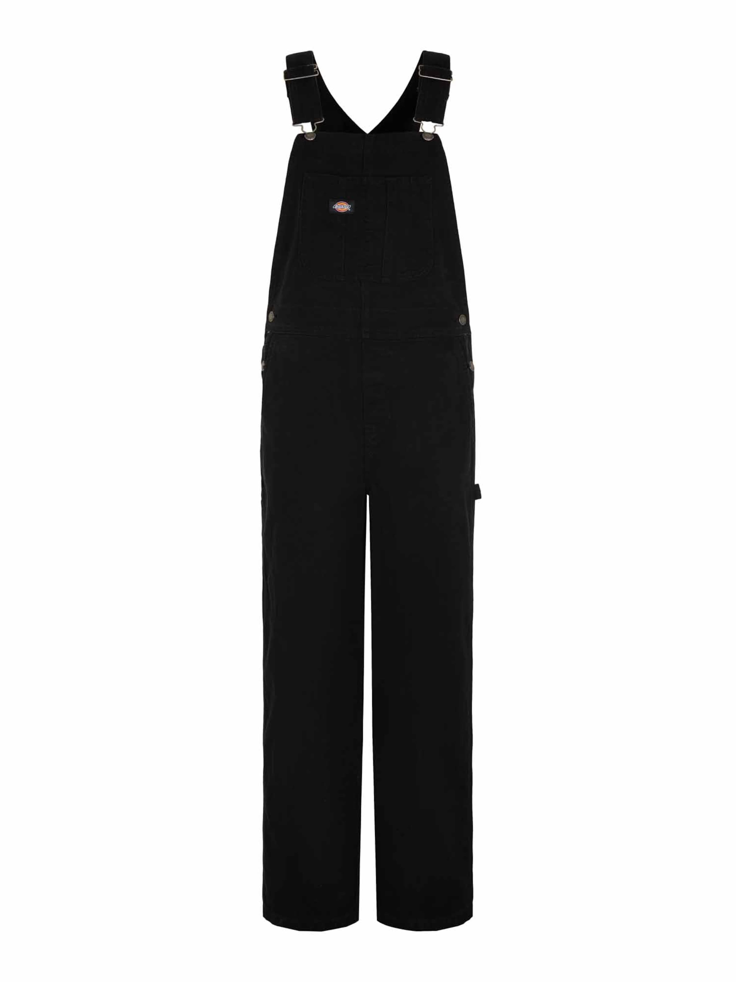 Loosefit Pantaloni con pettorina di DICKIES in nero: frontale