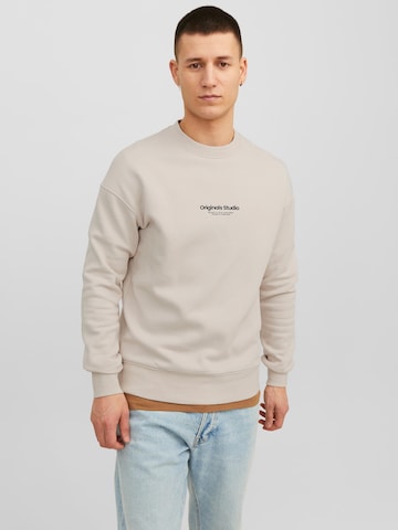 JACK & JONES Sweatshirt 'JORVesterbro' in Beige: voorkant