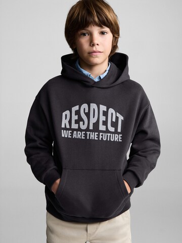 MANGO KIDS Sweatshirt 'RESPECT' in Grijs: voorkant