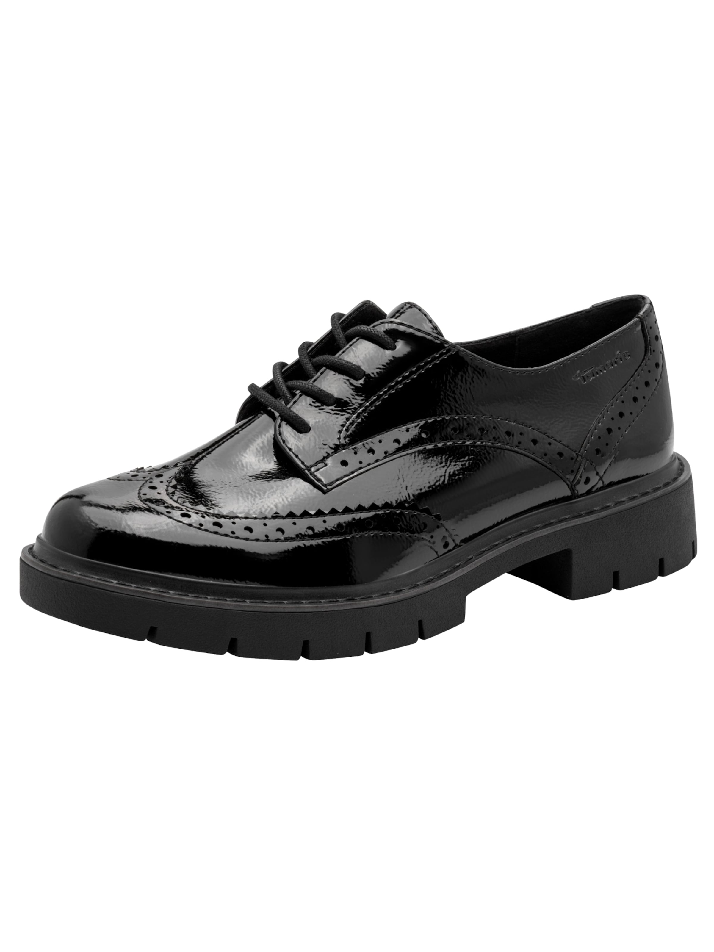 Tamaris Schnürschuh in Schwarz: Vorderseite
