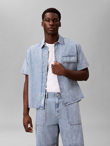 Calvin Klein Jeans Regular Fit Hemd in Blau: Vorderseite
