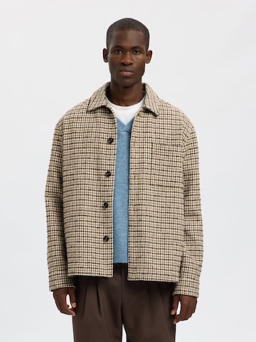 Comfort fit Camicia di SELECTED in beige: frontale