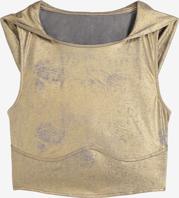 Bershka Top in Gold: front