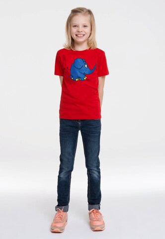 LOGOSHIRT Shirt 'Die Sendung mit der Maus - Elefant Törö' in Rood