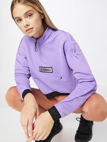ADIDAS TERREX Sweater 'Utilitas Fleece' in Purple