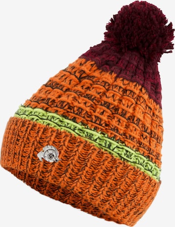 Guggen Mountain Beanie 'Mütze K109 Wintermütze mit Bommel und leichtem Fleecefutter' in Orange: front
