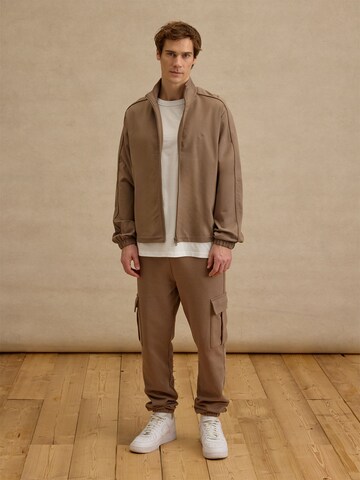 DAN FOX APPAREL Кофта на молнии 'Tino' в Коричневый