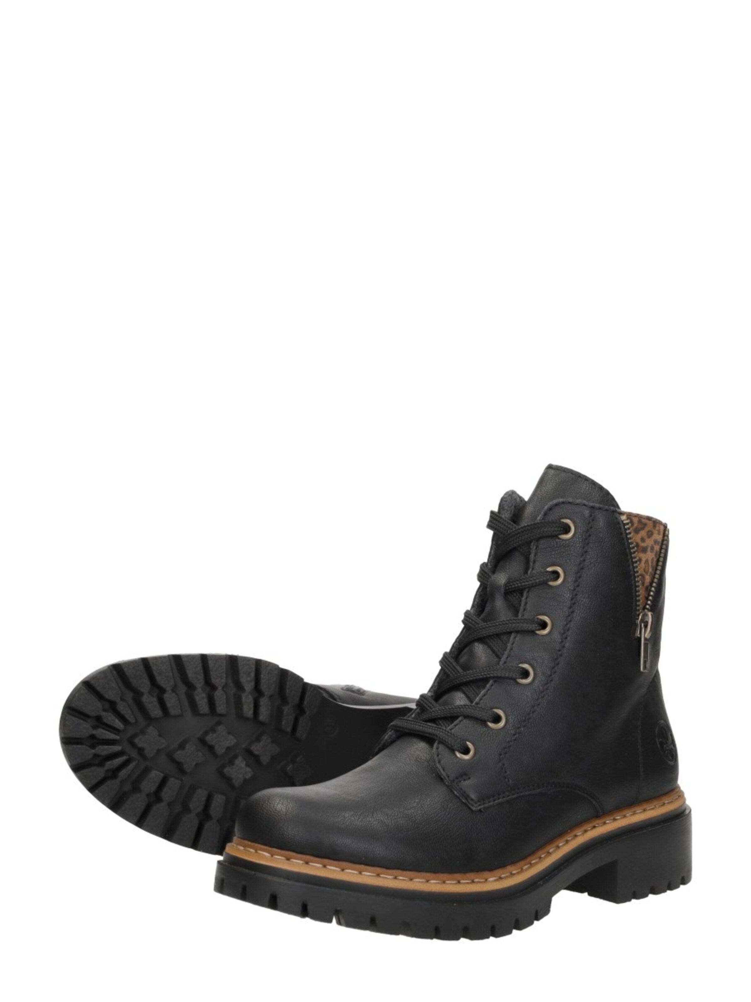 Rieker Lace-up bootie 'Veterschoenen Hoog' in Black