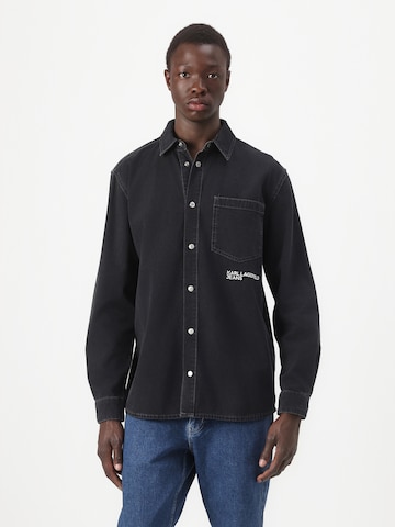 KARL LAGERFELD JEANS Regular fit Srajca | črna barva: sprednja stran