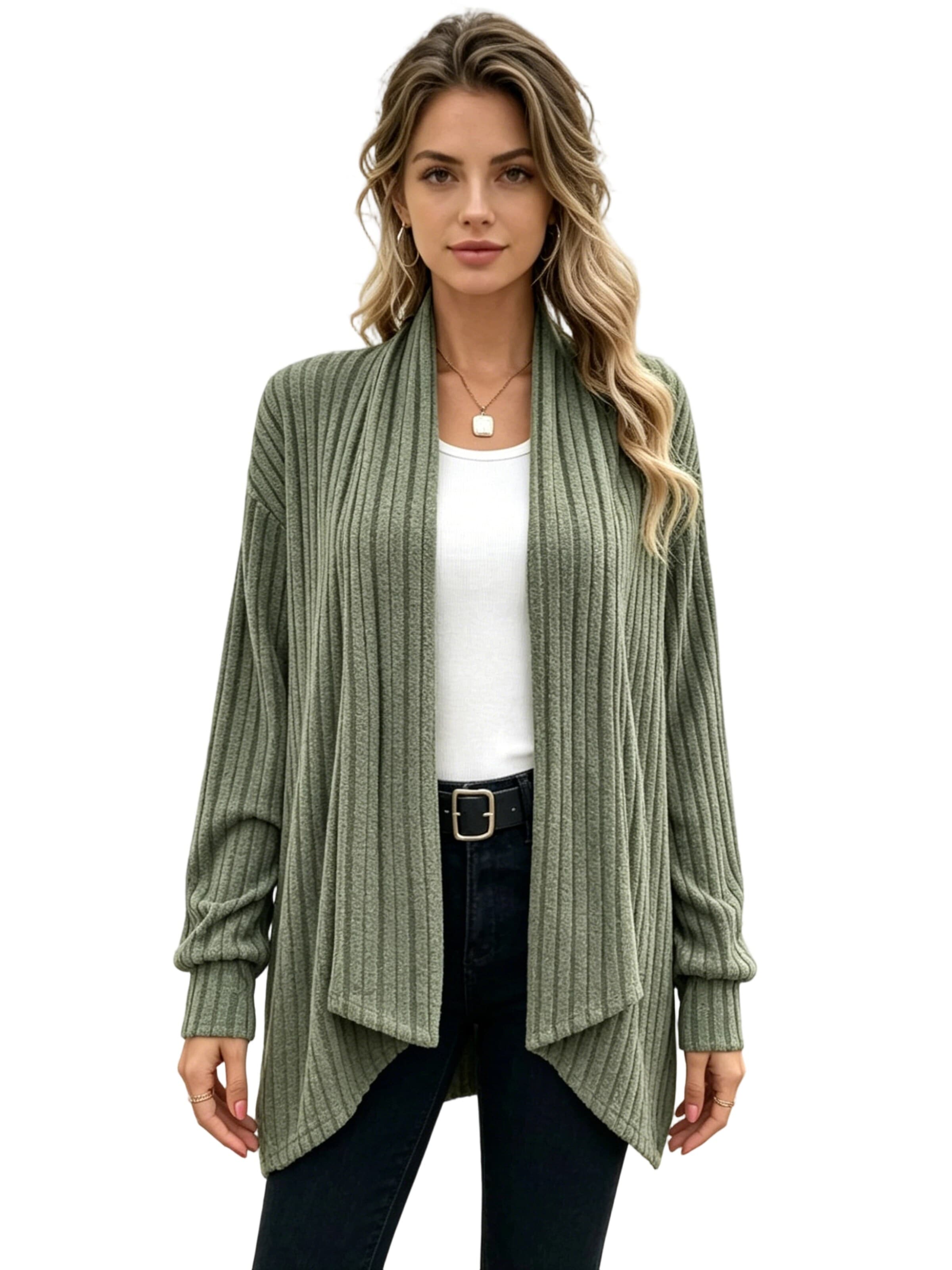 Yesfashion Kardigan w kolorze zielony: przód