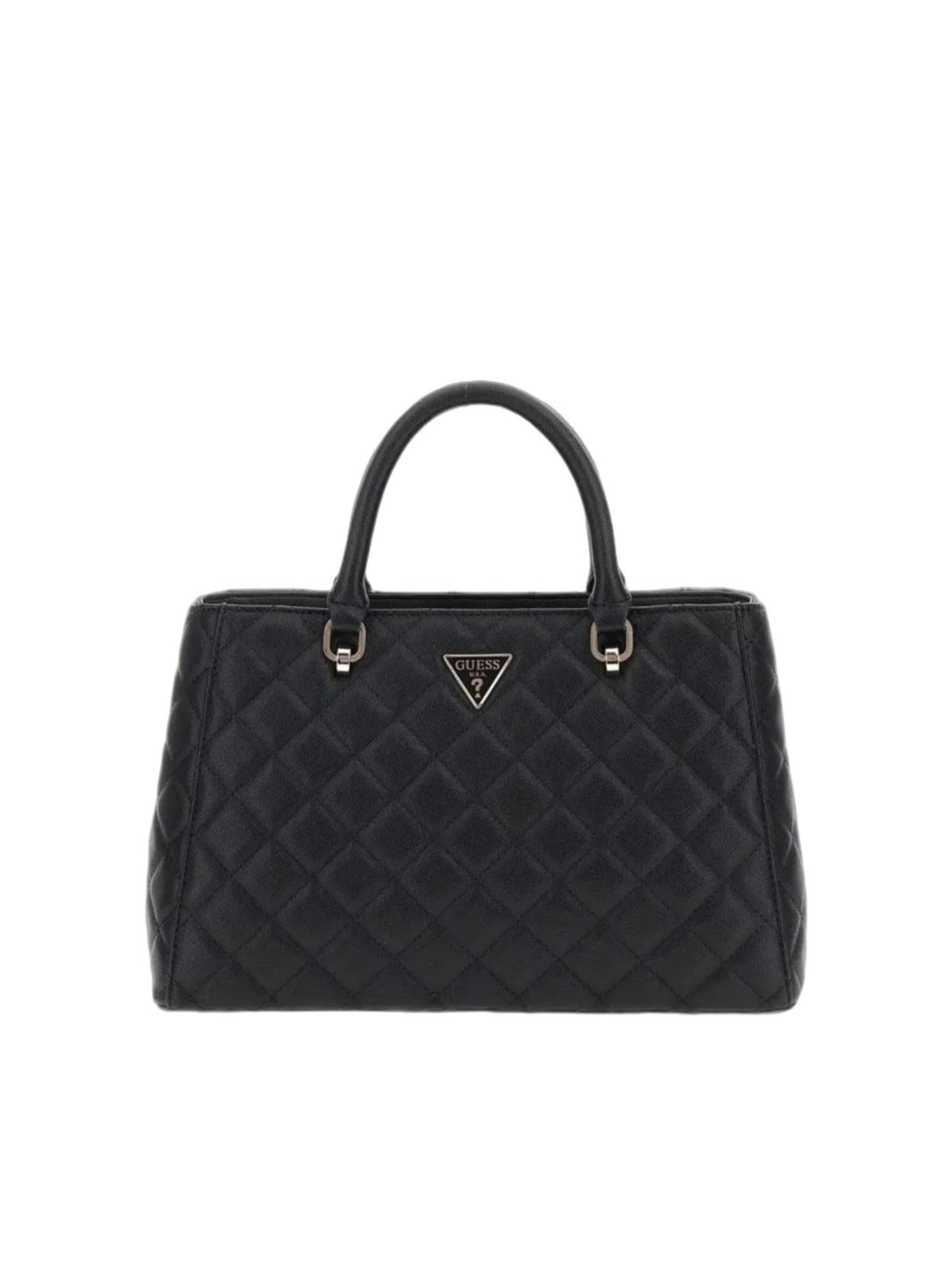 GUESS Torebka 'Guess Sac Bandoulière Eco Carly Girlfriend Black' w kolorze czarny: przód