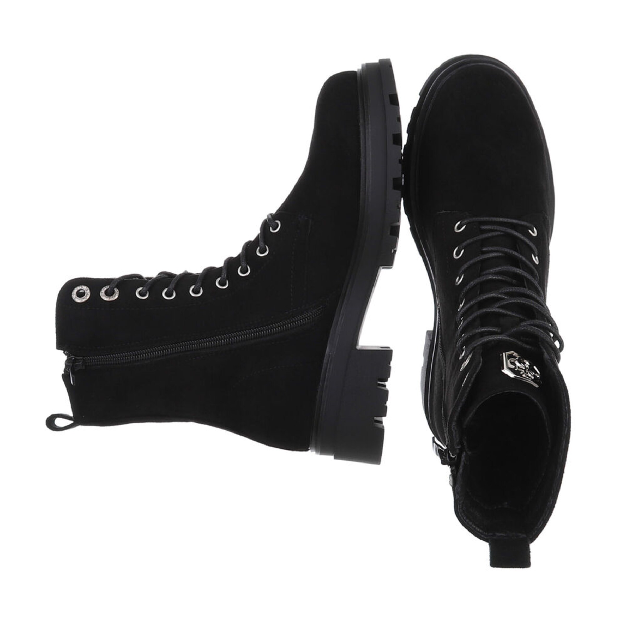 Ital-Design Schnürstiefelette in Schwarz