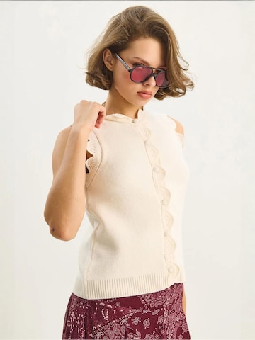 Bianco Lucci Gebreide bodywarmer in Wit