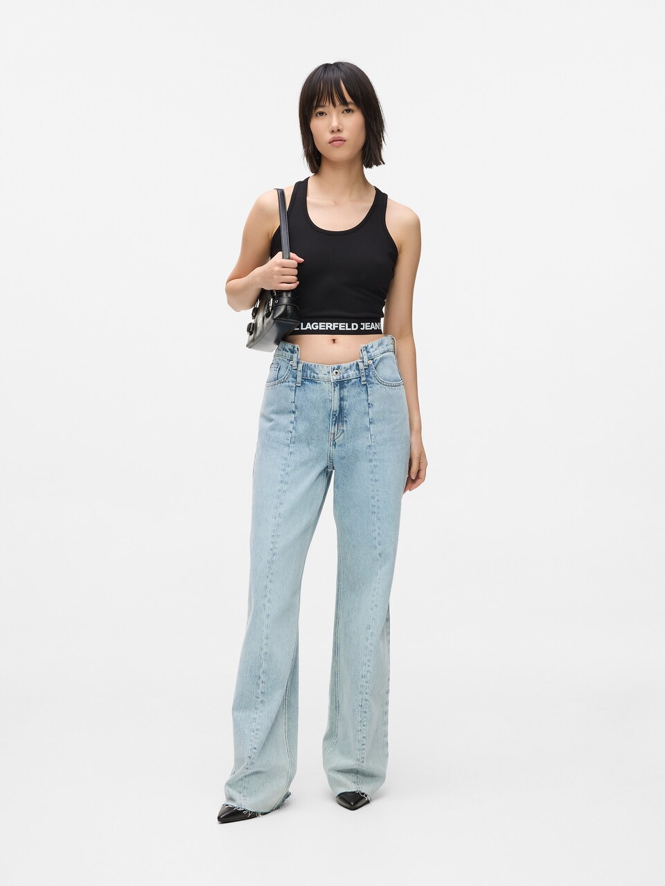 Largi Jeans de la KARL LAGERFELD JEANS pe albastru: față