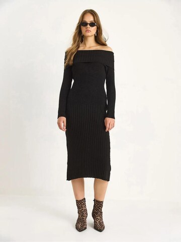 Bianco Lucci Gebreide jurk in Zwart
