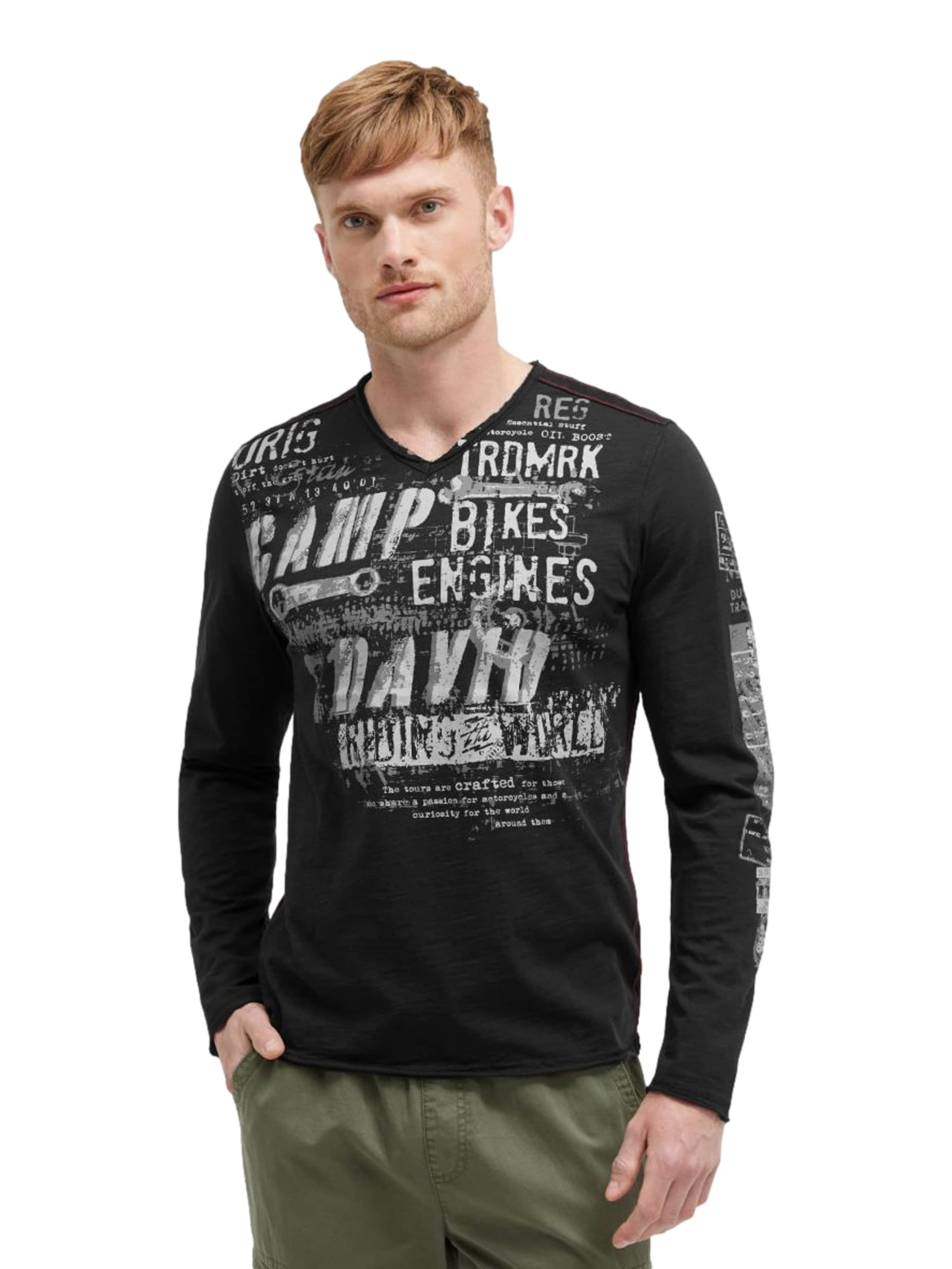 T-Shirt CAMP DAVID en noir : devant