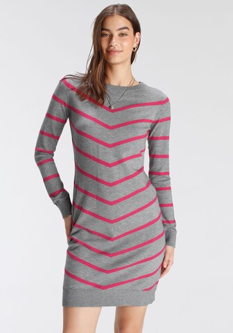 TAMARIS Knitted dress in Grey: front