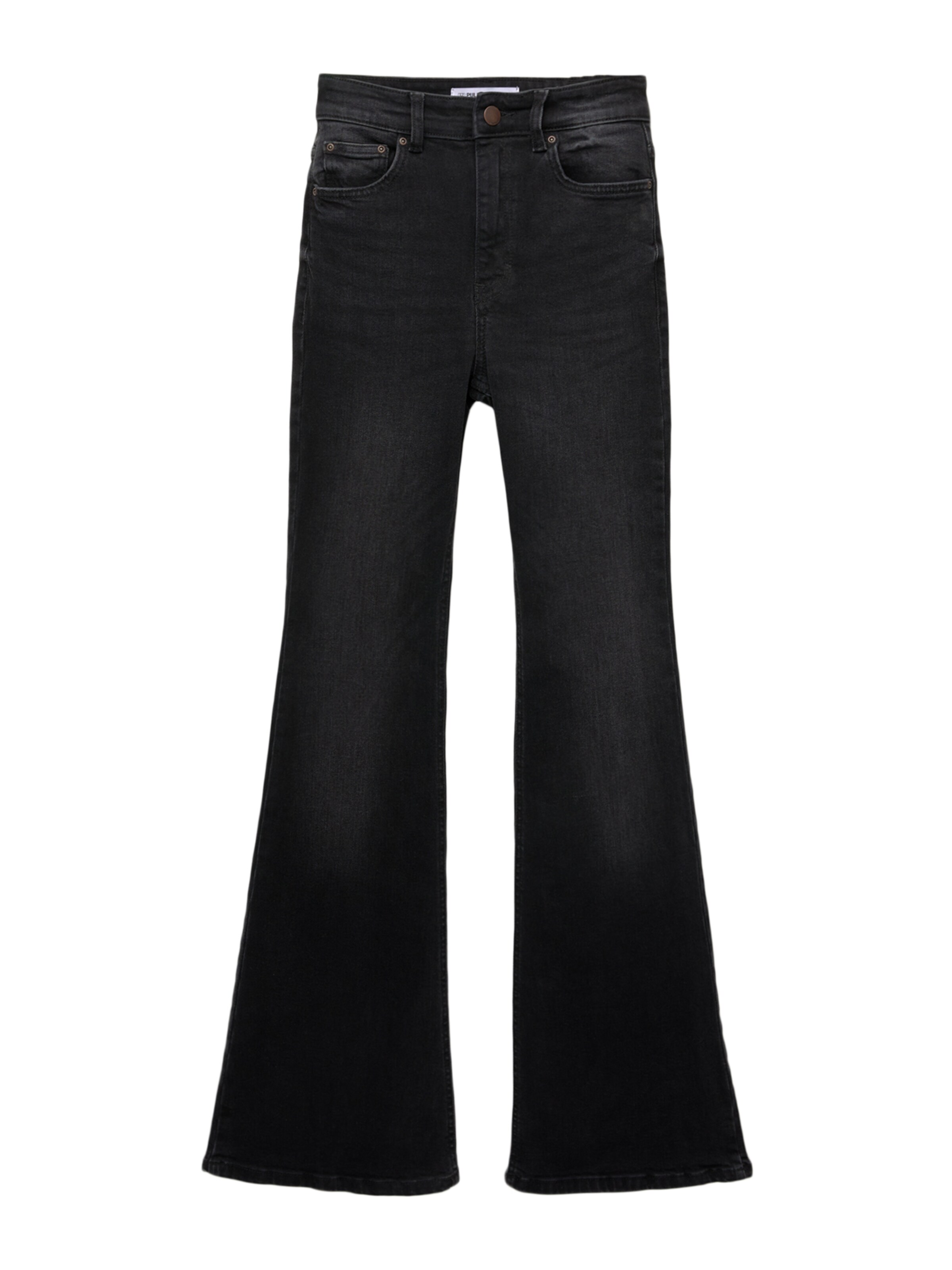 Pull&Bear Разкроени Дънки в черно: отпред