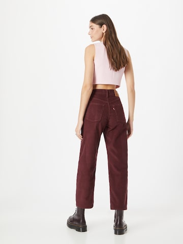 LEVI'S ® Regular Pants 'Ribcage Straight Ankle' in Red