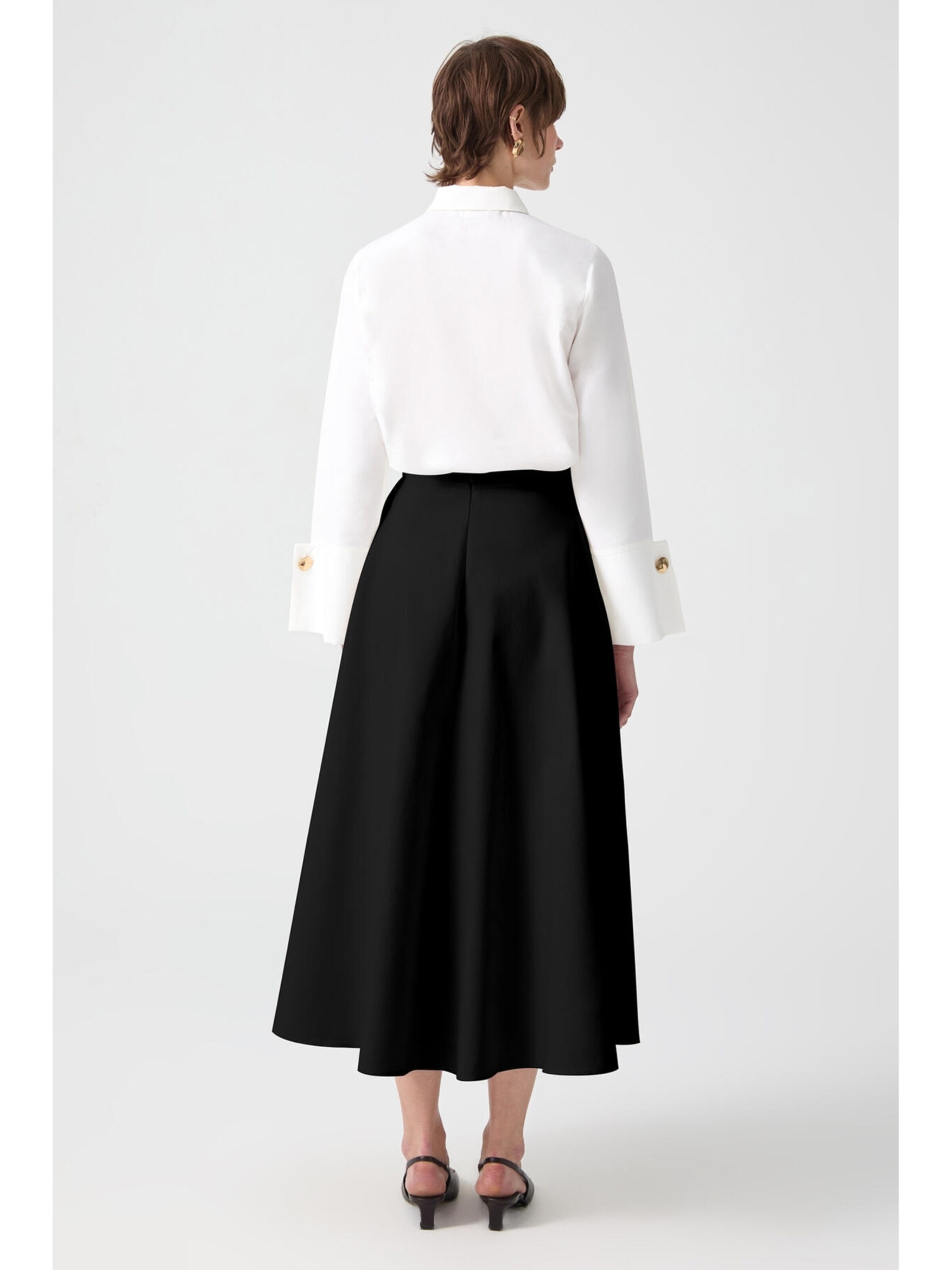 Touché Privé Blusenbody 'Wide Cuff Shirt Body'‌‌‌‌‌ in Beige