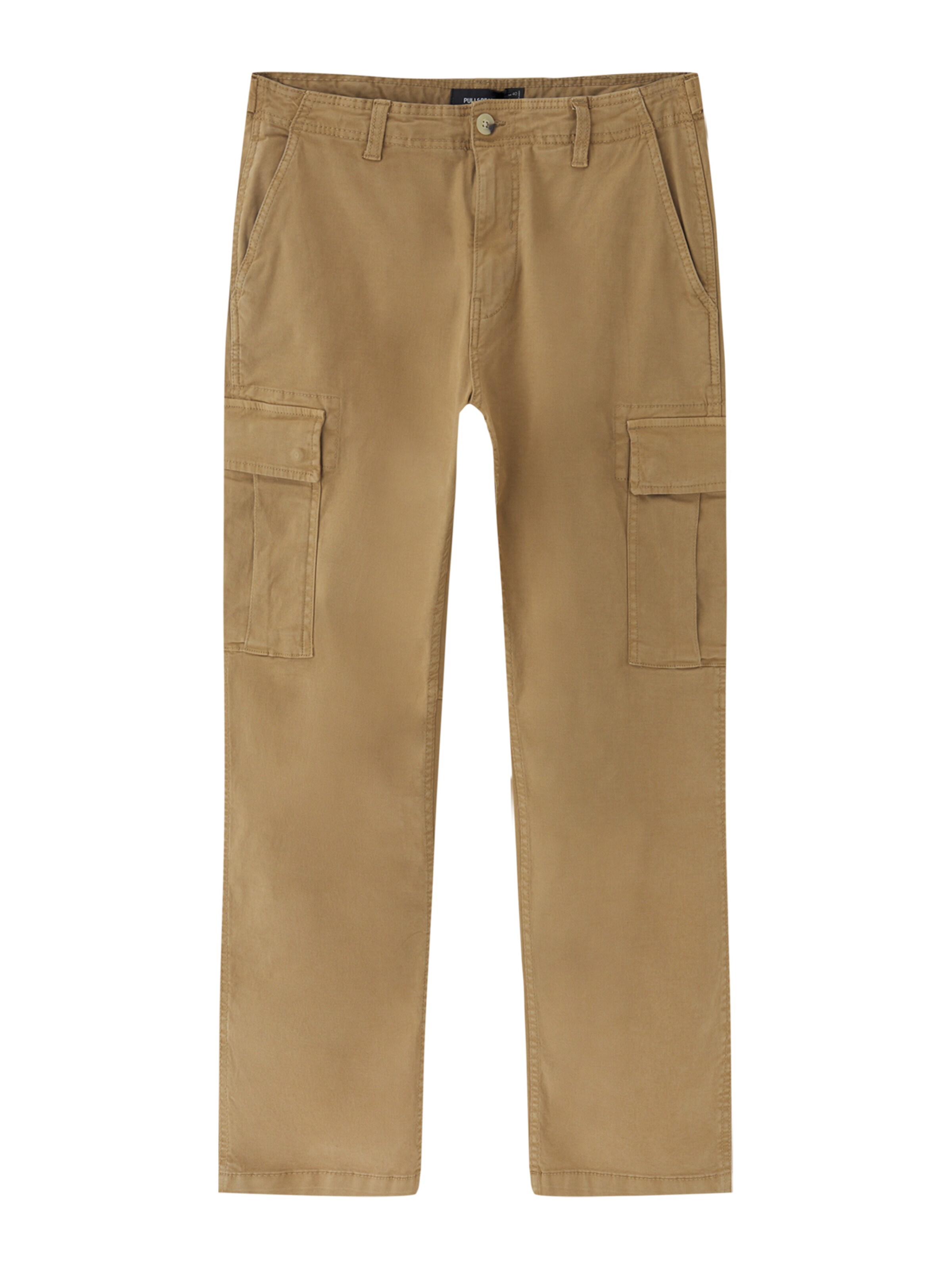 Pull&Bear Regular Broek in Bruin: voorkant