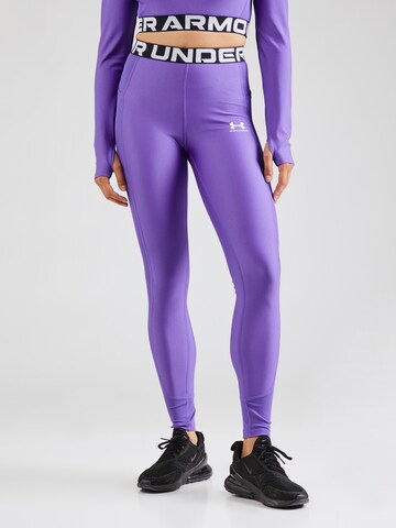 UNDER ARMOUR Skinny Spodnie sportowe w kolorze fioletowy: przód