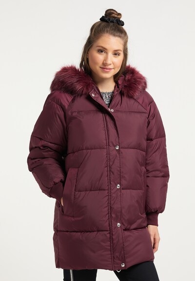 MYMO Winter Coat in Bordeaux, View model