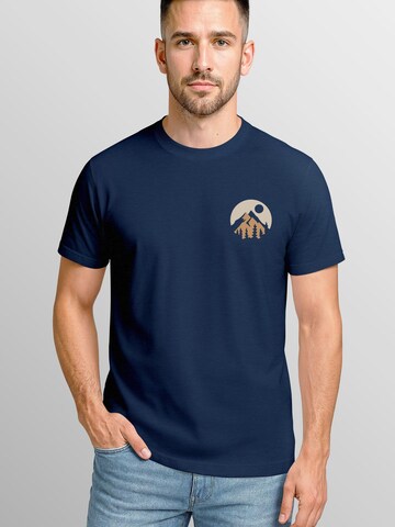 Neverless Shirt 'Mountain Scape' in Blue