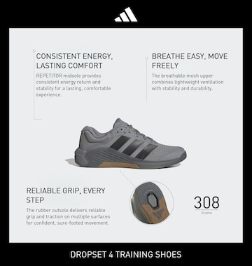 ADIDAS PERFORMANCE Urheilukengät 'DROPSET 4 POWER' värissä harmaa