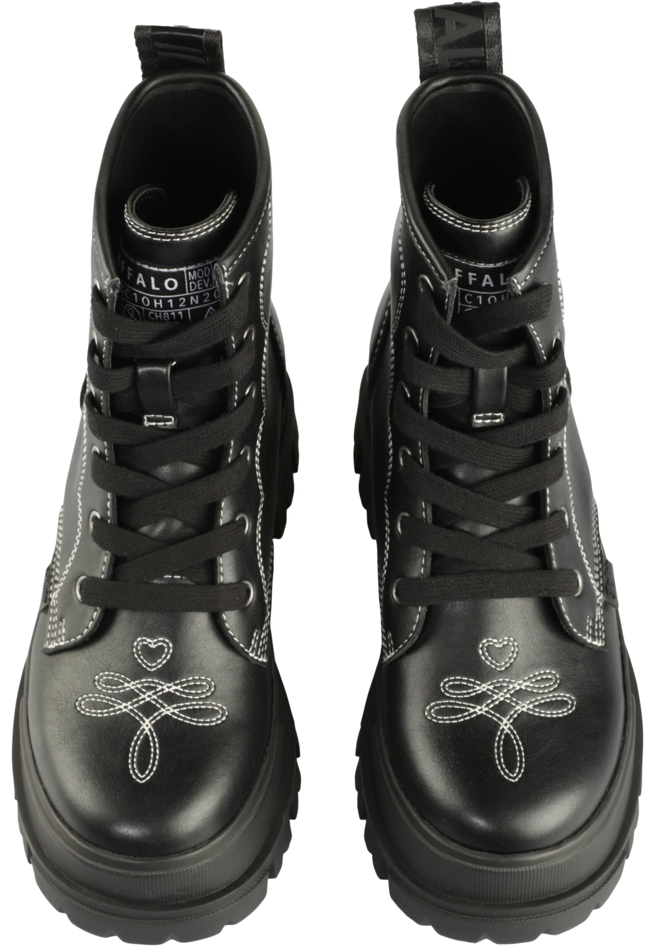 Bottines à lacets 'Aspha' BUFFALO en noir