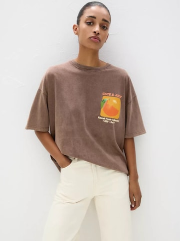 Pull&Bear Shirt in Brown: front