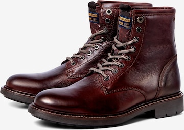 JACK & JONES Lace-Up Boots 'Tanner' in Brown