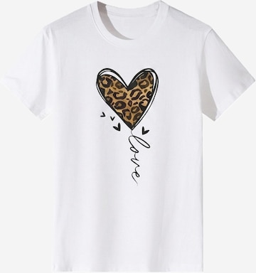 T-shirt 'Women's Short Sleeve Shirt Summer Tops' LapaPlus en blanc : devant