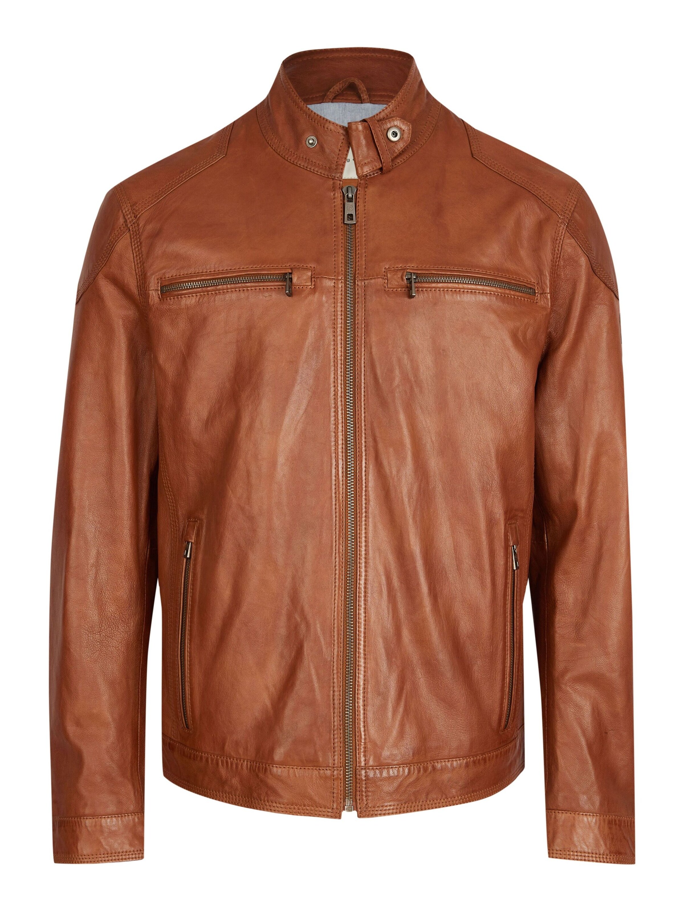 bugatti Lederjacke 'BUFilippo' in Braun: Vorderseite