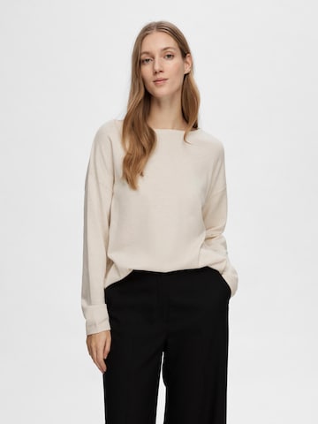 Pull-over 'Berga' SELECTED FEMME en beige : devant