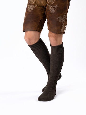 HerzSticht Traditional socks 'Silberdistel' in Brown