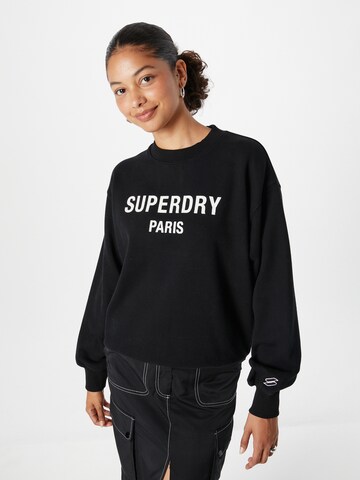 Sweat-shirt Superdry en noir : devant